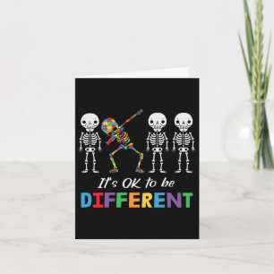 Autism Awareness Women Kid Its Ok To Be Different Card