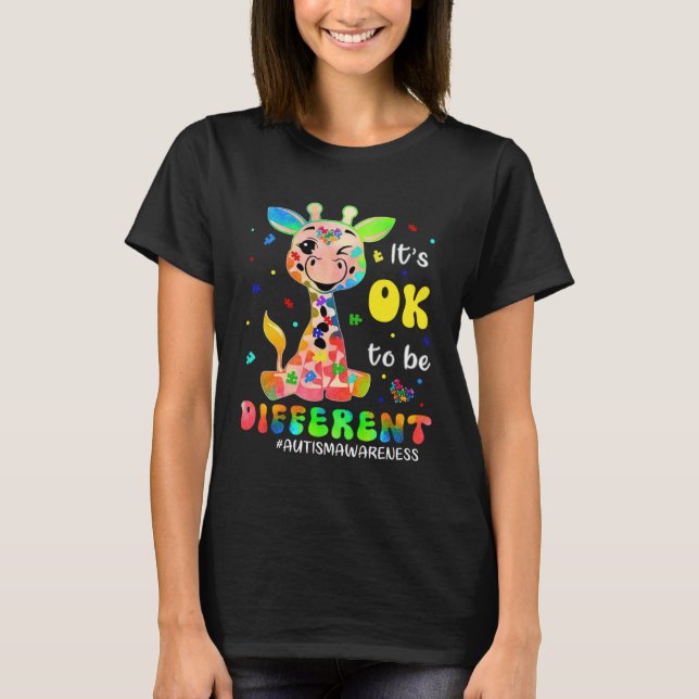 Autism Awareness Women Kid Its Ok To Be Different T-Shirt (Front)