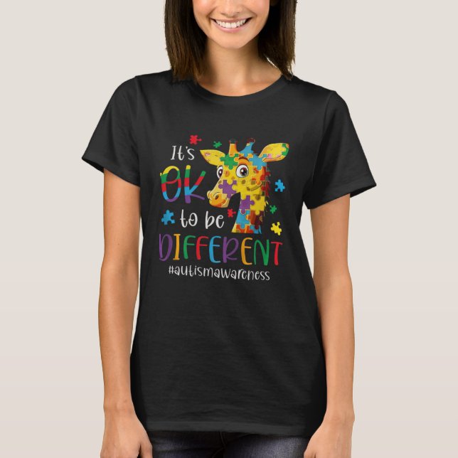 Autism Awareness  Women Kid Its Ok To Be Different T-Shirt (Front)