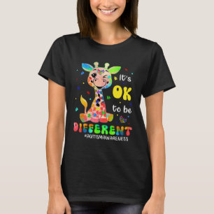 Autism Awareness Women Kid Its Ok To Be Different T-Shirt