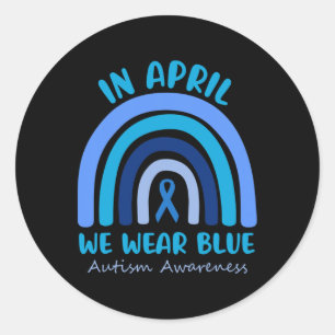 Autism Awareness Women Kids Acceptance In April We Classic Round Sticker