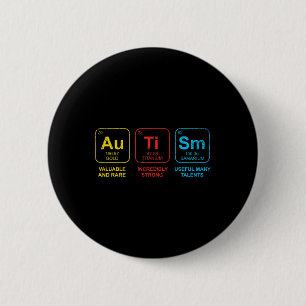 Autism Awareness Women Men Kids Elements Periodic  6 Cm Round Badge