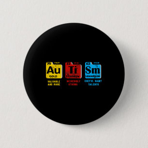 Autism Awareness Women Men Kids Elements Periodic  6 Cm Round Badge