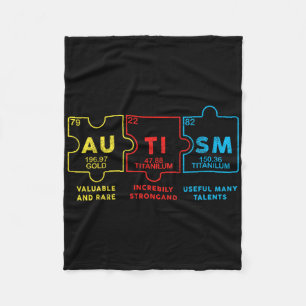 Autism Awareness Women Men Kids Elements Periodic Fleece Blanket
