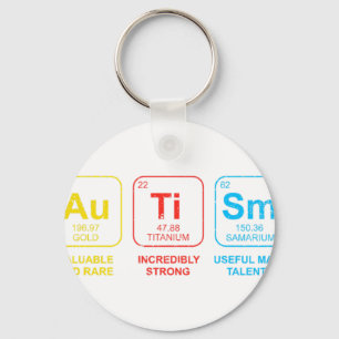 Autism Awareness Women Men Kids Elements Periodic  Key Ring
