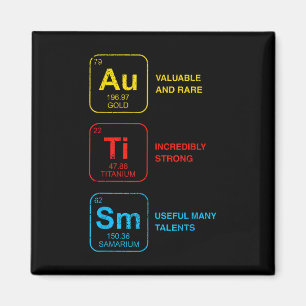 Autism Awareness Women Men Kids Elements Periodic Magnet