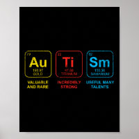 Autism Awareness Women Men Kids Elements Periodic 