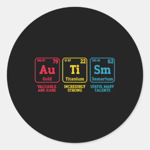 Autism Awareness Women Men Kids Mum Elements Perio Classic Round Sticker