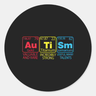 Autism Awareness Women Men Kids Mum Elements Perio Classic Round Sticker