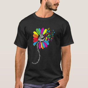 Autism Awareness Women Mum Kids Acceptance Sunflow T-Shirt