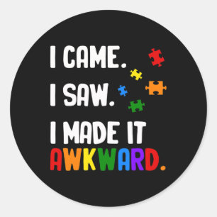 Autism Awareness Women Support Asperger Men Autist Classic Round Sticker