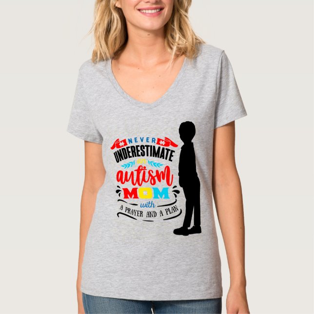 Autism Awareness -Women's Basic V-Neck T-Shirt (Front)