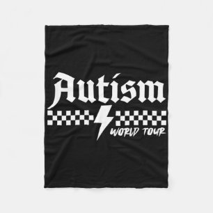 Autism Awareness World Autism Tour Be Kind Puzzle Fleece Blanket