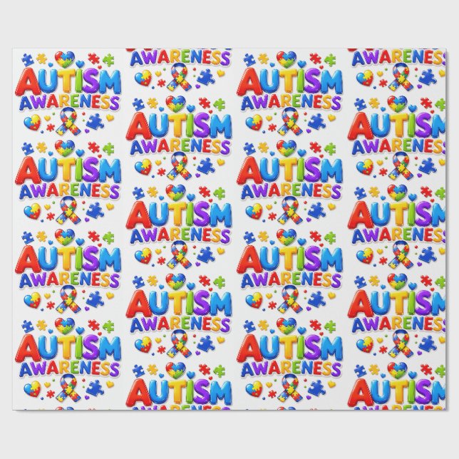 Autism Awareness Wrapping Paper (Flat)