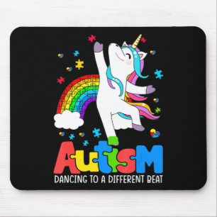 Autism awarenessTee Dabbing Unicorn Dancing Puzzle Mouse Mat