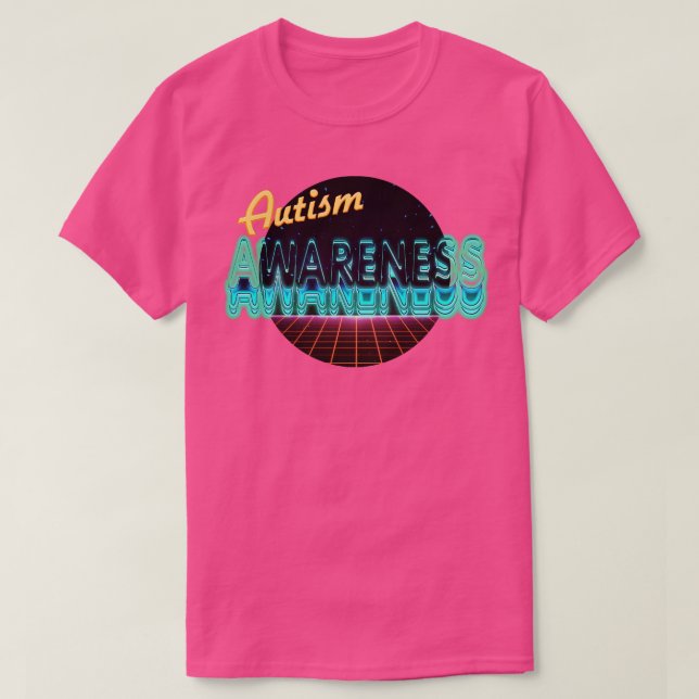 autism awarness retrowave  T-Shirt (Design Front)