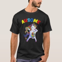 Autism Awerness Dabbing Unicorn Ausome