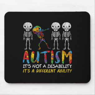 Autism Awerness - Skeleton Dabbing Autistic Kids A Mouse Mat