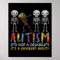 Autism Awerness - Skeleton Dabbing Autistic Kids A