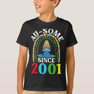 Autism Awesome Ausome Since 2001 Happy 25th Birthd T-Shirt
