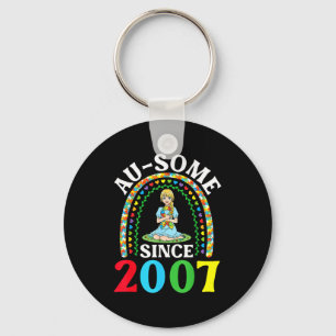 Autism Awesome Ausome Since 2007 Happy 19th Birthd Key Ring