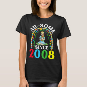 Autism Awesome Ausome Since 2008 Happy 18th Birthd T-Shirt