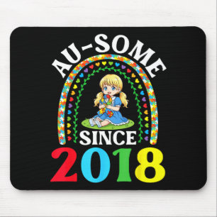 Autism Awesome Ausome Since 2018 Awareness 8th Bir Mouse Mat