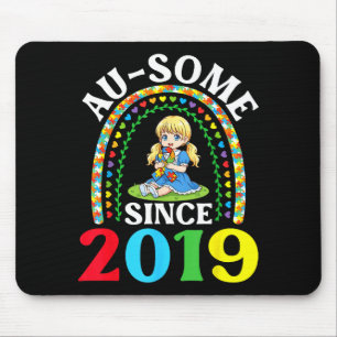 Autism Awesome Ausome Since 2019 Awareness 7th Bir Mouse Mat