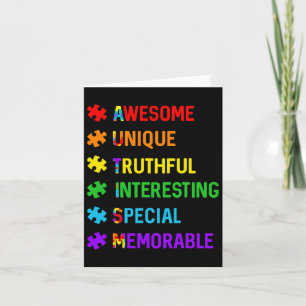 Autism Awesome Unique Special Autism Awareness Mon Card