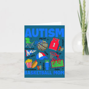 Autism basketball mum mama autism awareness card