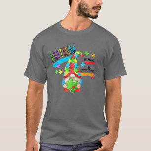 Autism Be Aware Be Understanding Autism Gnome Auti T-Shirt