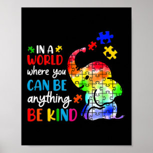 Autism Be Kind Shirt Women Blue Be Kind Autism Awa Poster