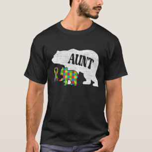 Autism Bear Aunt Mens Autism Awareness Aunt T-Shirt