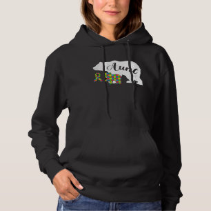 Autism Bear Aunt Women's Autism Awareness Aunties Hoodie