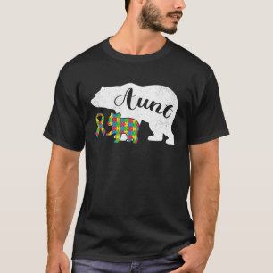 Autism Bear Aunt  Women's Autism Awareness Aunties T-Shirt