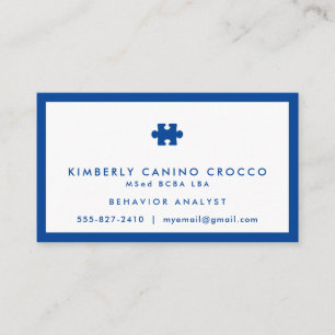 Autism Behaviour Analyst Business Card