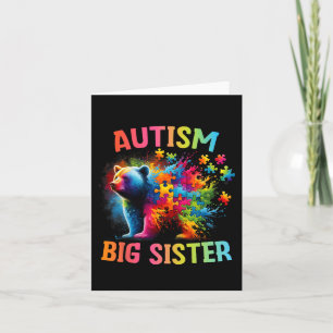 Autism Big Sister Colourful Rainbow Sister Bear Au Card