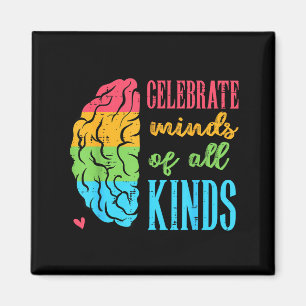 Autism Brain Celebrate Minds All Kinds Aware Men W Magnet
