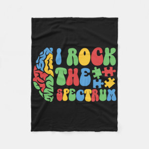 Autism Brain I Rock The Spectrum Awareness Boys Gi Fleece Blanket
