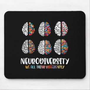 Autism Brain Neurodiversity ASD Awareness Men Mouse Mat