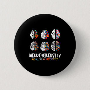 Autism brain neurodiversity asd awareness men wome 6 cm round badge