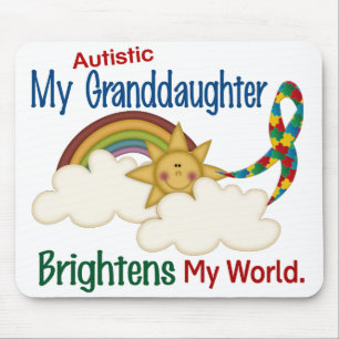 Autism BRIGHTENS MY WORLD 1 Granddaughter Mouse Mat