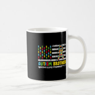 Autism Brother Autism Awareness Mum Dad Usa Flag G Coffee Mug