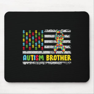 Autism Brother Autism Awareness Mum Dad Usa Flag G Mouse Mat