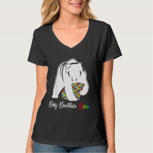 Autism Brother Big Brother Bear Autism Awareness T-Shirt