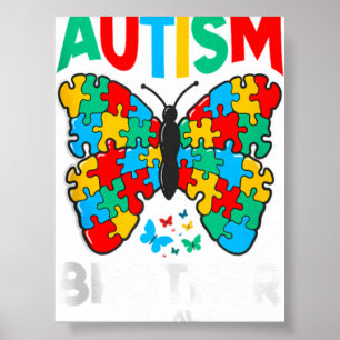 Autism Brother-In-Law Butterfly Awareness Puzzle P Poster