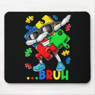Autism Bruh Dabbing Puzzle Piece Autism Awareness Mouse Mat