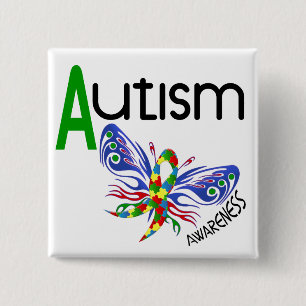 AUTISM Butterfly 3.1 15 Cm Square Badge