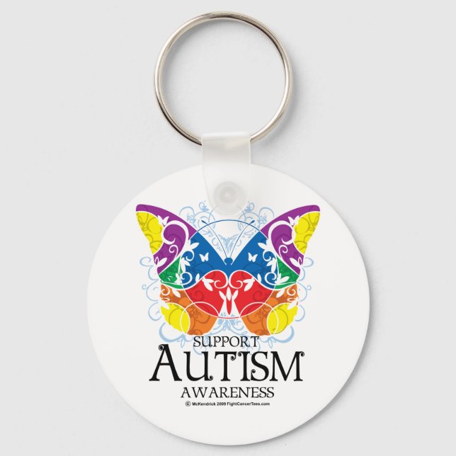 Autism Butterfly Key Ring (Front)