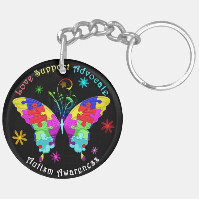 Autism Butterfly Key Ring (Back Right)